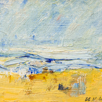 Henri Victor Wolvens (1896-1977): Animated beach view, oil on board