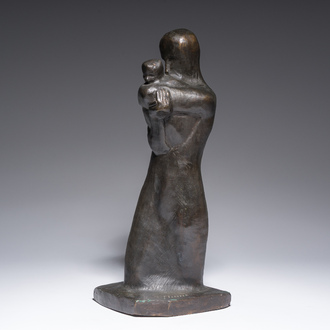 George Minne (1866-1941): Mother and child, brown patinated bronze