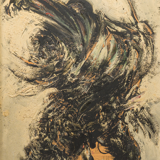 Jan Burssens (1925-2002): Composition, oil on board, ca. 1960