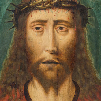 Flemish school, follower of Aelbrecht Bouts: Christ Crowned with Thorns, oil on panel, ca. 1600