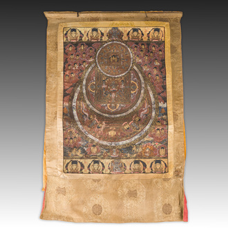 Een 'Bardo mandala' thangka, Tibet, 20ste eeuw