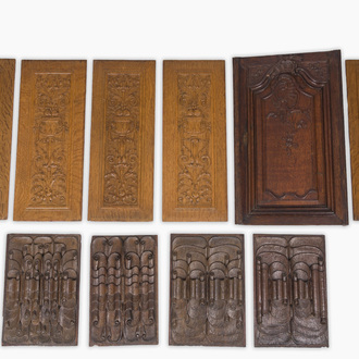 Ten Dutch and Flemish carved wooden panels, 16th/18th C.