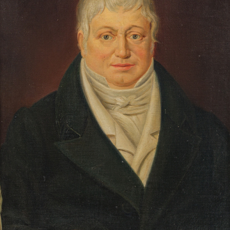 Belgian school: Portrait of Louis Joseph Antoine Van Woumen, oil on canvas, 19th C.