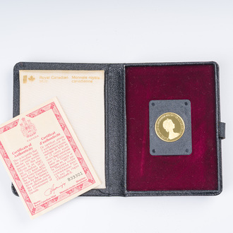 Pièce de 100 $ en or de 22 carats commémorant le jubilé d'argent de la reine Elizabeth II, daté 1977