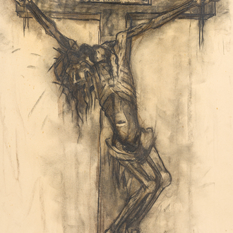 Albert Servaes (1883-1966): Crucifixion, mixed technique on paper, dated 1928