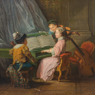 French school, follower of Charles-André (Carle) Van Loo (1705-1765): Allegory of music, oil on canvas, late 18th C.