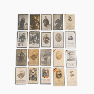 Een gevarieerde collectie doodsprentjes van burgers en militairen ten tijde van de Eerste en de Tweede Wereldoorlog, 20ste eeuw