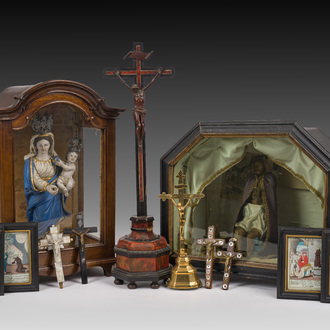 A varied collection of catholic devotional objects, 18th/20th C.
