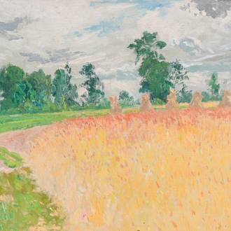 Rodolphe De Saegher (1871-1941): Summer landscape, oil on canvas