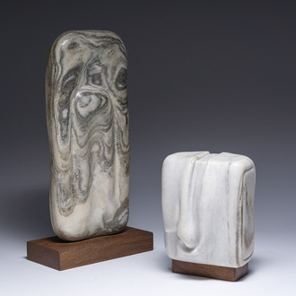 Arlette Hutsebaut (20th/21st C.): Two abstract compositions, marble