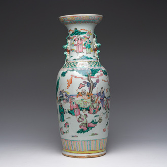 A Chinese famille rose 'Immortals' vase, 19th C.