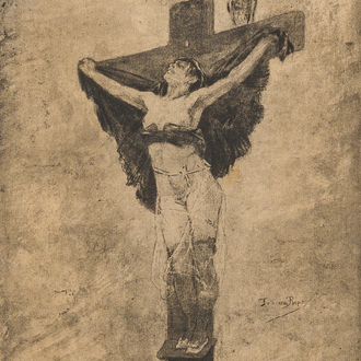 Félicien Rops (1833-1898): 'Etude pour la Tentation de St Antoine', heliography