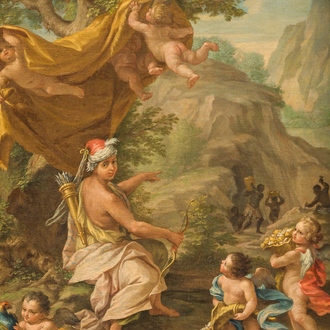 French School: Africa, oil on canvas, 18th C.