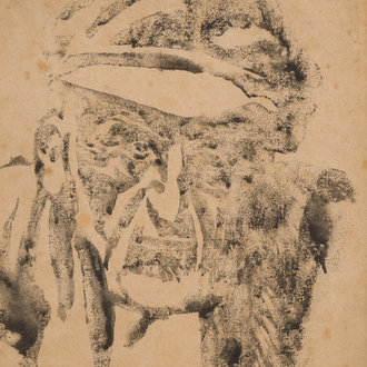 Frits Van den Berghe (1883-1939): Study of a peasant's head, print, probably dated December (19)11