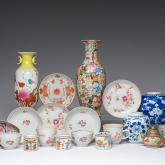 Een diverse collectie Chinees porselein, 18de/19de eeuw