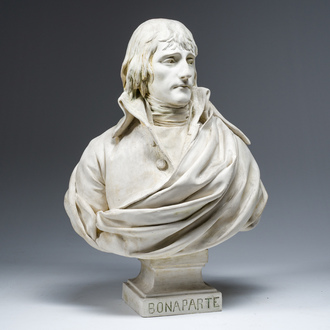 A patinated plaster bust of Napoleon Bonaparte, 19th/20th C.