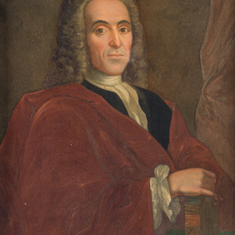 Belgian school: Portrait of Pieter-Jan van Hille, oil on canvas, 19th/20th C.