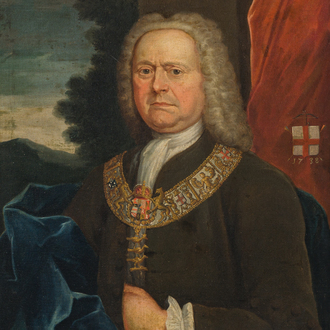 Flemish school: Portrait of Philippe de Juminée (Jumnée) at the age of 59, oil on canvas, dated 1738