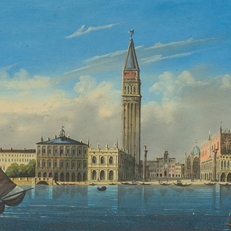 Italian school: 'Venezia', gouache on paper, ca. 1900