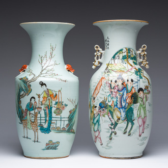 Deux vases en porcelaine de Chine famille rose, 19ème/20ème siècle