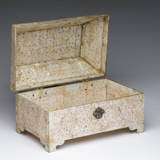 An Indian mother-of-pearl inlaid casket, probably Gujarat, 18th C.