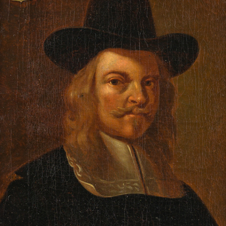 École flamande, à la manière de Melchior Brassauw (1709-vers 1760): Portrait d'homme, huile sur toile, 18ème siècle