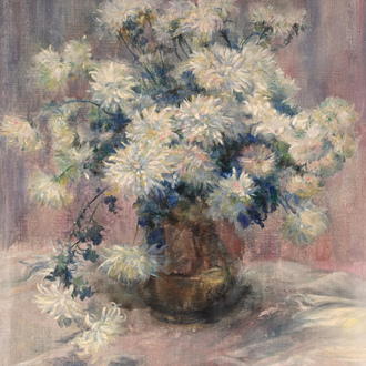 Flore Vindevogel-Geleedts (1866-1938): Nature morte des fleurs, huile sur toile