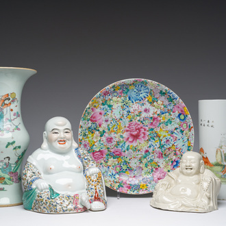 Collection variée en porcelaine de Chine famille rose, qianjiang cai et blanc de Chine, 19ème/20ème siècle