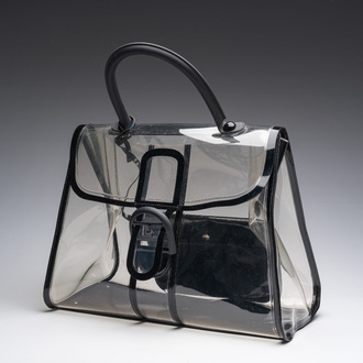 Sac à main Delvaux 'Brillant X-Ray' en PVC transparent avec détails en cuir noir, Belgique, 21ème siècle