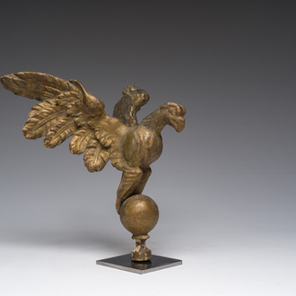 A gilt wooden 'Holy Spirit' sculpture, 19th C.