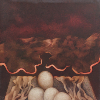 Yves Rhayé (1936-1995): Composition abstraite, huile sur toile