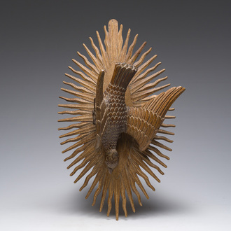 A carved oak 'Holy Spirit' sculpture, 19th C.