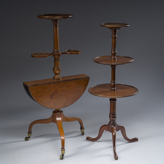 Deux serviteurs muet à trois plateaux en acajou, Angleterre, 19ème/20ème siècle