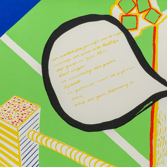 Roger Raveel (1921-2013): 'Voetbalveld', sérigraphie en couleurs, éd. 4/75, (1968)