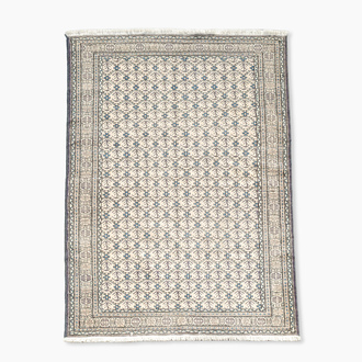 Tapis oriental à décor géométrique, laine sur coton, Turkménistan, 20ème siècle