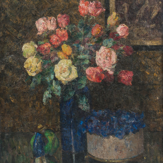 Félix Gogo (1872-1953): Nature morte au vase de fleurs, huile sur toile