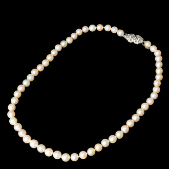 Collier de perles Akoya avec fermoir en or, 20ème siècle
