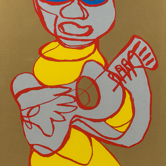 Karel Appel (1921-2006): 'Kool Luke Singing Hands/Cool Hand Luke', sérigraphie en couleurs, éd. AP, (1978)