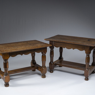 Deux tables d'appoints en bois, France, 17ème siècle et postérieur