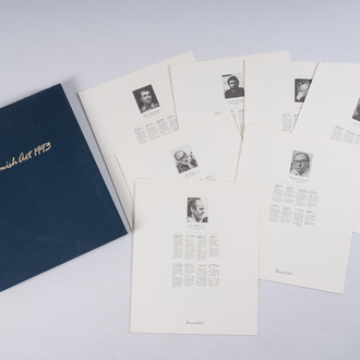 'Flemish Art 1993': Portfolio d’art comprenant sept œuvres graphiques, e.a. Joseph Willaert, Pol Mara, Maurits Van Saene, etc., éd. 161/500, daté 1992