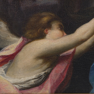École française: Un ange, huile sur toile, 18ème siècle