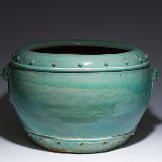 Grande jardinière en grès à glaçure turquoise, Asie du Sud-Est, 20ème siècle