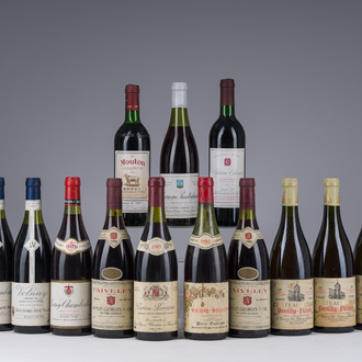 1973-1995 Volnay Premier Cru, Chablis Les Clos, Nuits St Georges, etc., 15 bouteilles