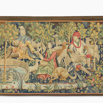 Tapisserie murale à décor de 'La tonte des moutons', Manufacture royale De Wit, Flandres, Malines, 20ème siècle