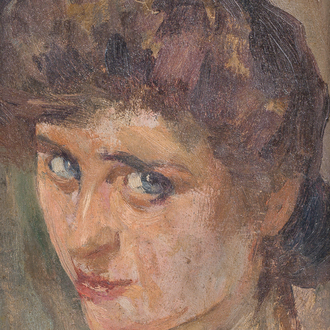 Maurice Sys (1880-1972): Portrait d'une dame, huile sur panneau
