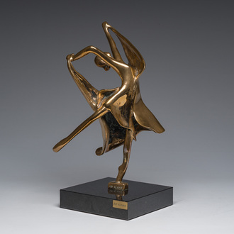 Avi Kenan (1951): 'Ballerina', bronze on a marble base, ed. 29/100, dated 1983