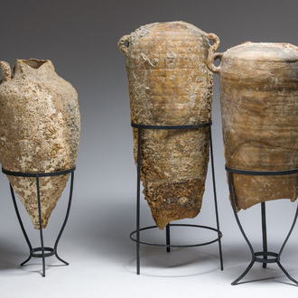 Three various Roman terracotta oil amphorae, 1st-3rd C.