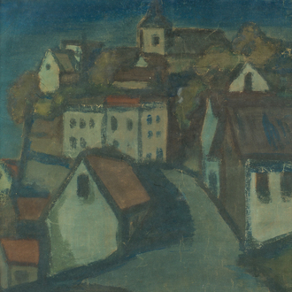 Belgian school, signed Jan (?, 20th C.): View of a village, watercolour on paper, dated (19)40