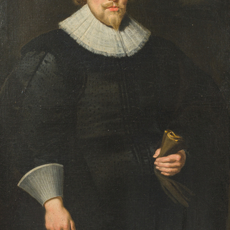 Flemish school: Portrait of a gentleman, presumably Laurent Thibault, oil on canvas, 17th C.