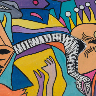 François Thango (1936-1981): Dream world, oil on board